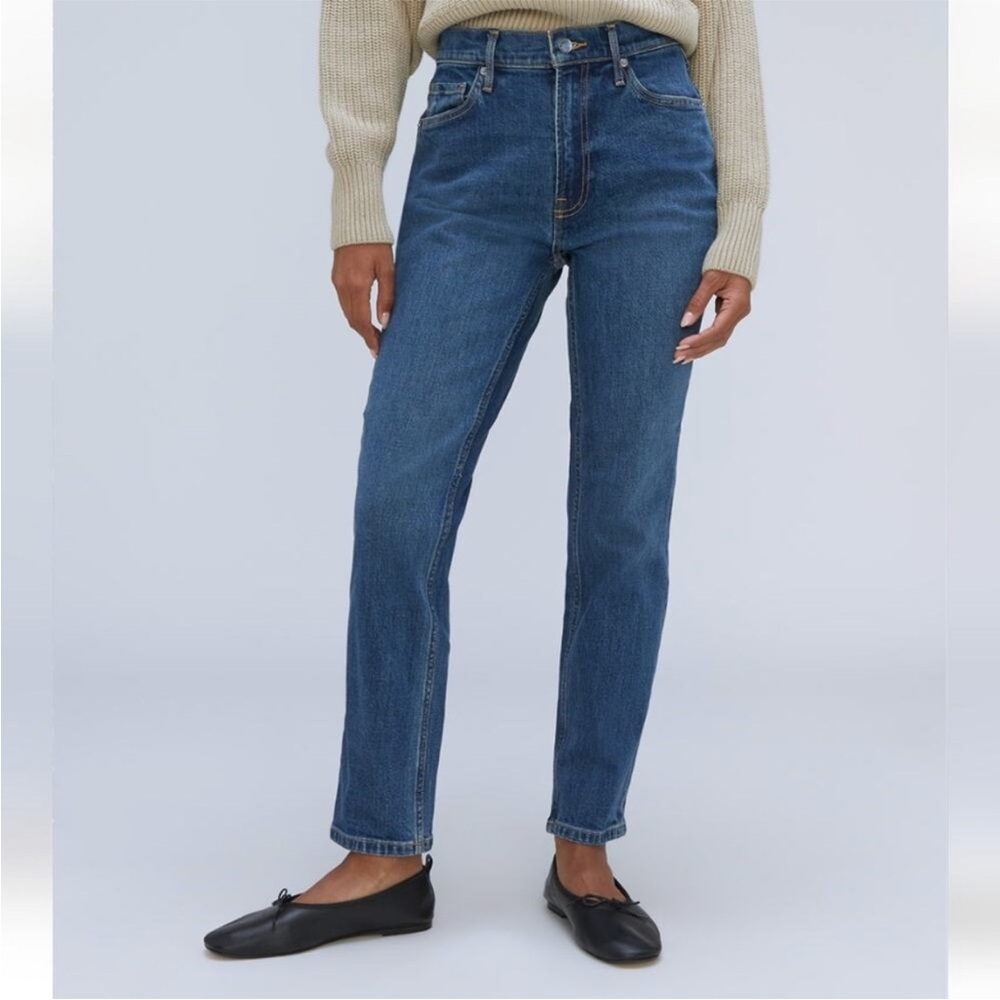 Everlane High Rise Dark Wash Ankle Jeans Straight Leg Denim Size 26
